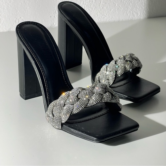 Silver Sparkly Sandal Heel - Picture 5 of 6